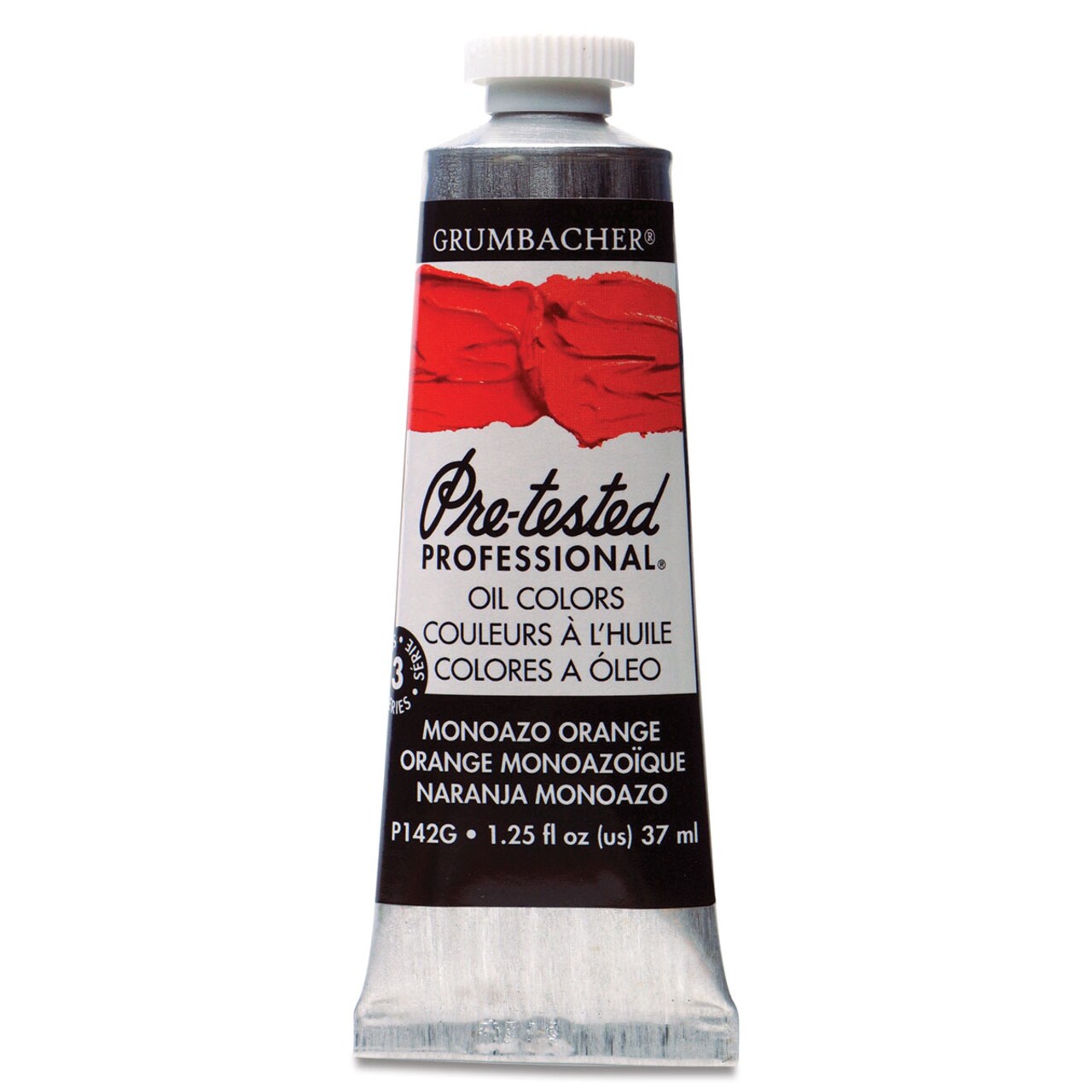 Grumbacher Pre-Tested Artists' Oil Color - Mono Azo Orange, 1.25 oz tube